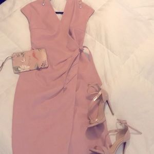 Topshop faux leather dress with side tie